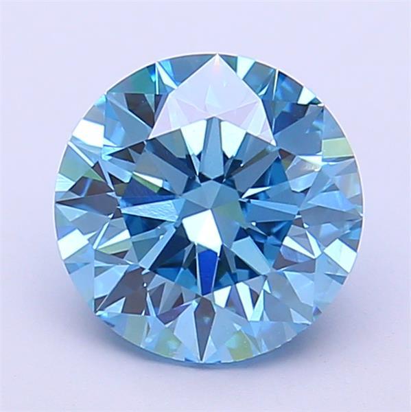 2.04 Ct. Fancy Vivid Blue Round Lab Grown Diamond