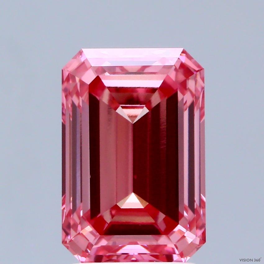 3.05 Ct. Fancy Vivid Pink Emerald Lab Grown Diamond