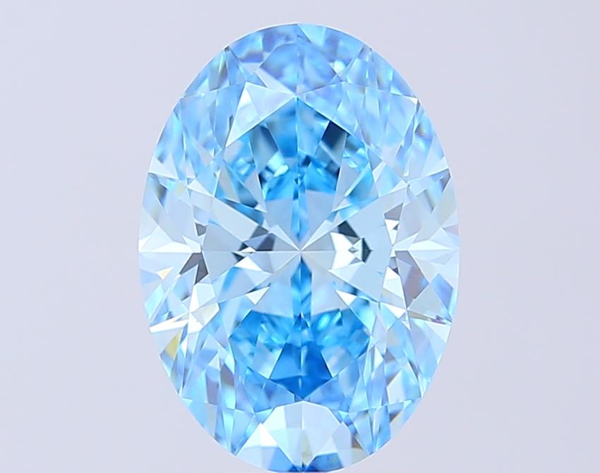 4.05 Ct. Fancy Vivid  Blue Oval Lab Grown Diamond