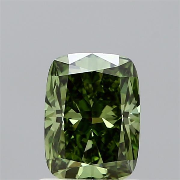 1.01 Ct. Fancy Vivid Green Cushion Lab Grown Diamond