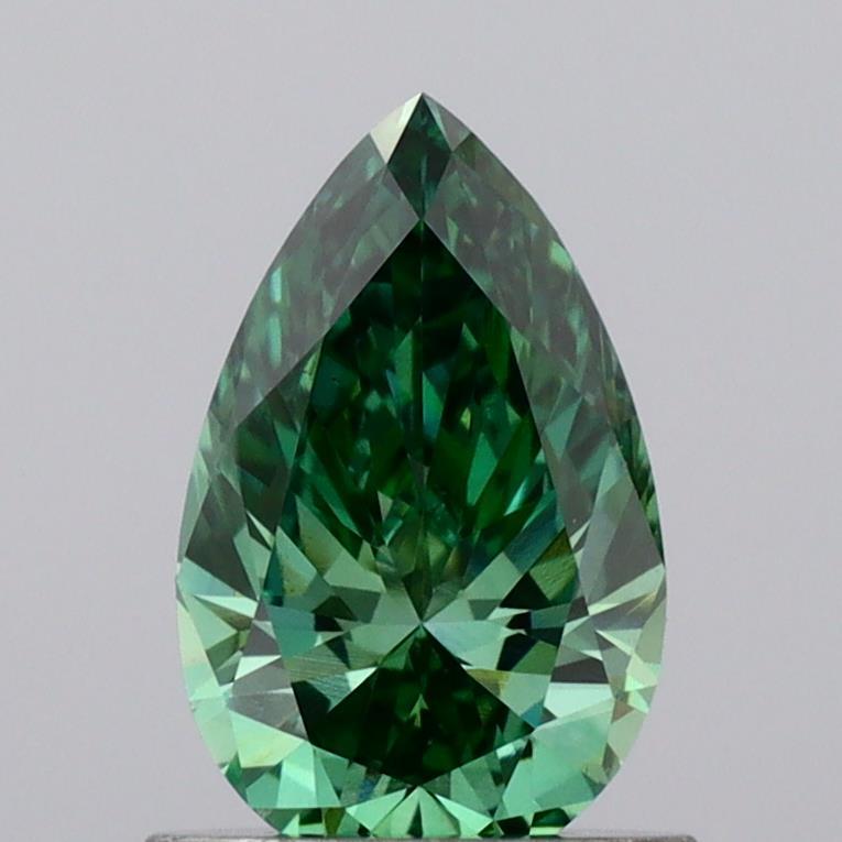 0.90 Ct. Fancy Vivid Green Pear Lab Grown Diamond