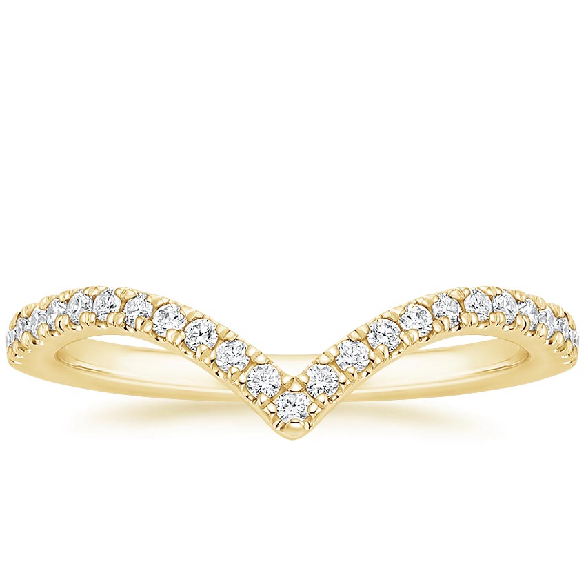 18K Yellow Gold Elongated Luxe Flair Diamond Ring, large top view