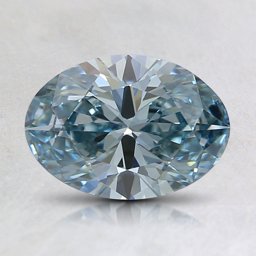 1.01 Ct. Fancy Intense Blue-Green Oval Lab Grown Diamond