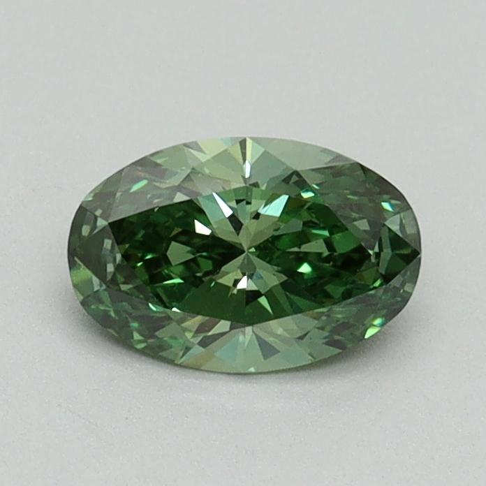 0.56 Ct. Fancy Vivid Green Oval Lab Grown Diamond