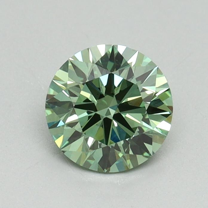 0.70 Ct. Fancy Vivid Green Round Lab Grown Diamond