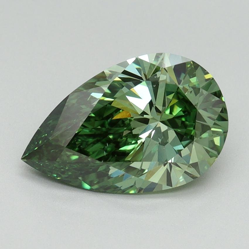 2.03 Ct. Fancy Vivid Green Pear Lab Grown Diamond