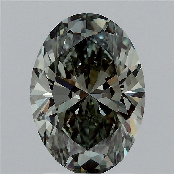 2.29 Ct. Fancy Vivid Green Oval Lab Grown Diamond