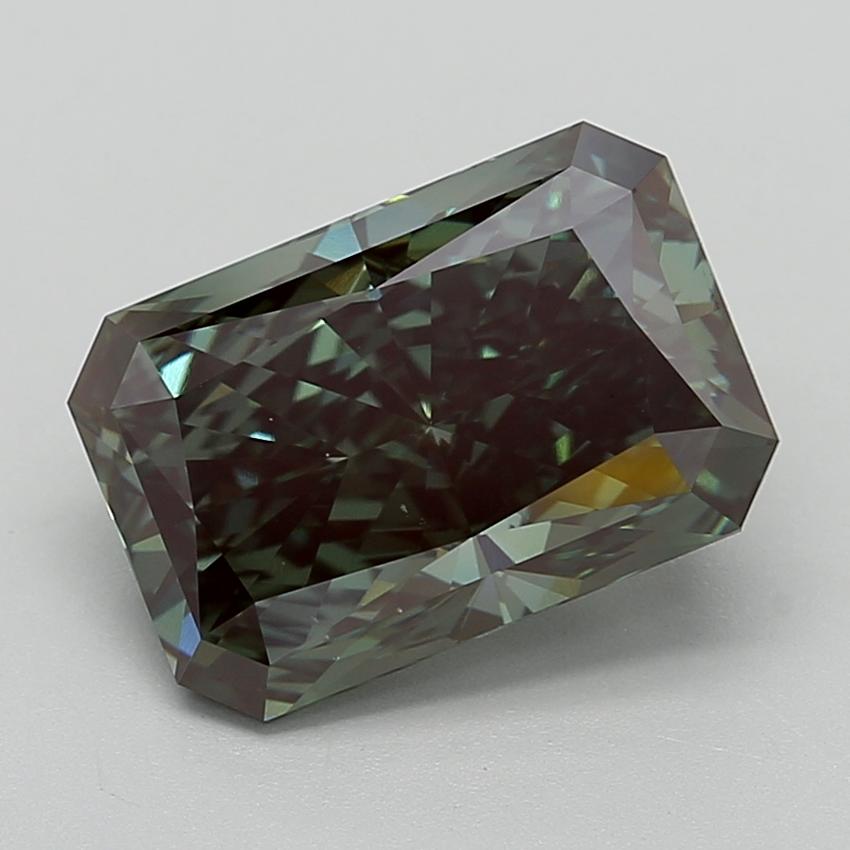 6.03 Ct. Fancy Vivid  Green Radiant Lab Grown Diamond