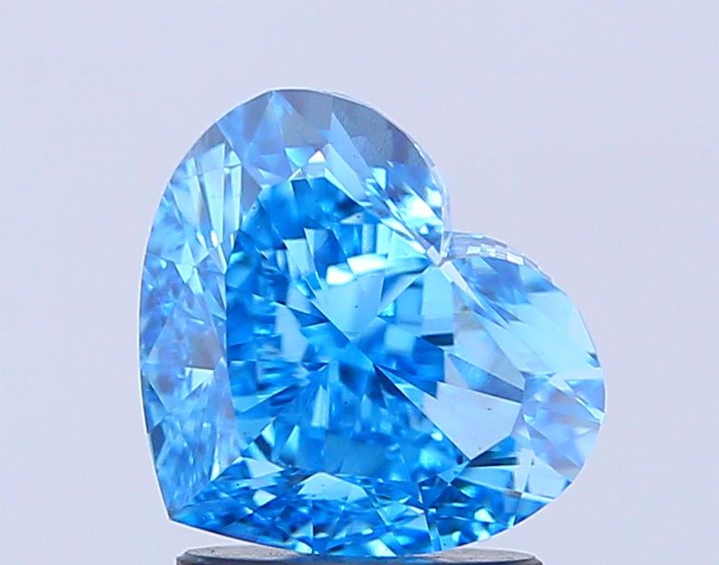 3.01 Ct. Fancy Vivid  Blue Heart Lab Grown Diamond