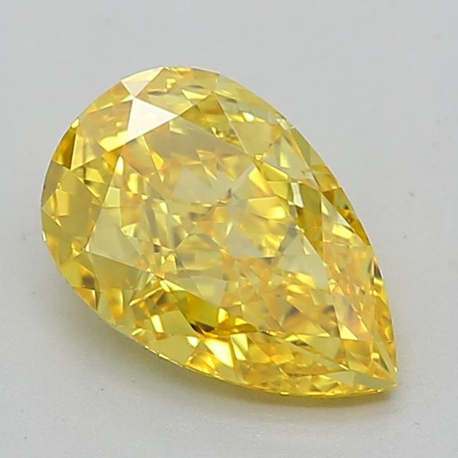 0.84 Ct. Fancy Vivid  Yellow Pear Lab Grown Diamond