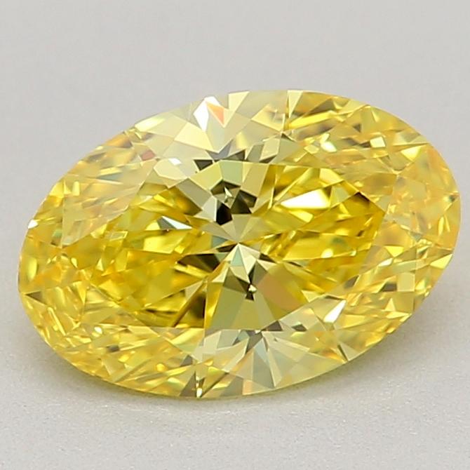 0.85 Ct. Fancy Vivid  Yellow Oval Lab Grown Diamond
