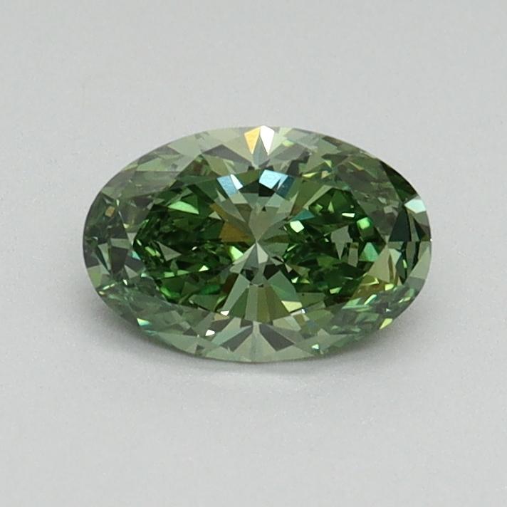 0.52 Ct. Fancy Vivid Green Oval Lab Grown Diamond