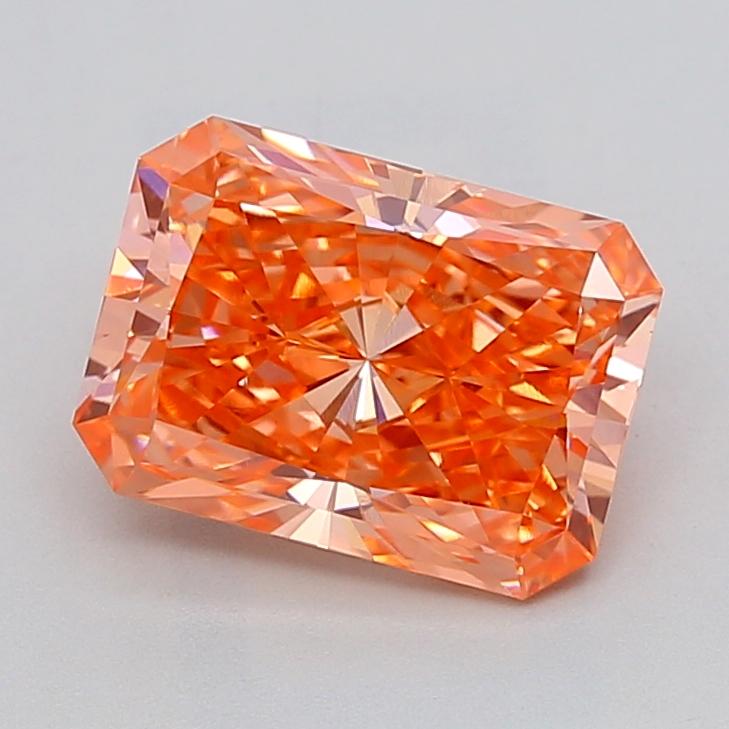 3.11 Ct. Fancy Vivid Pink Orange Radiant Lab Grown Diamond