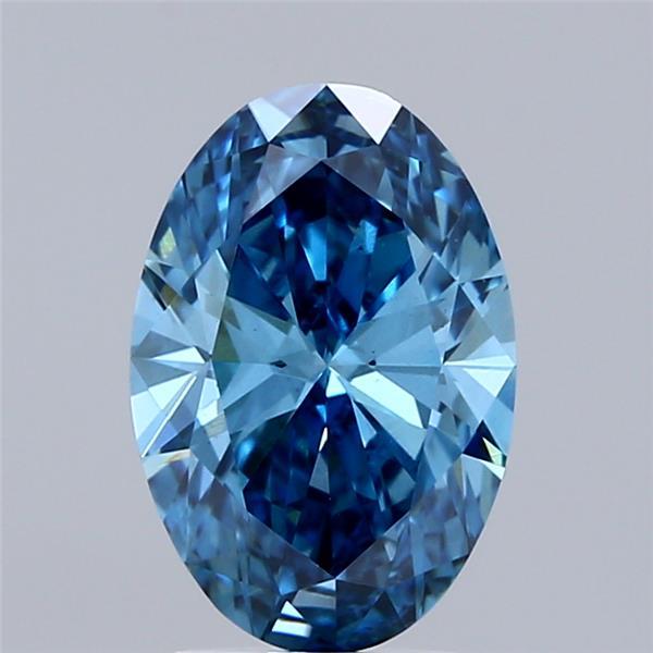 2.07 Ct. Fancy Vivid Blue Oval Lab Grown Diamond