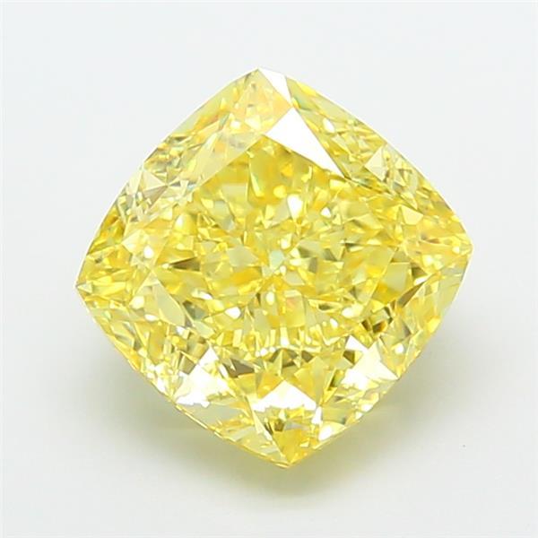 3.59 Ct. Fancy Intense Yellow Cushion Lab Grown Diamond