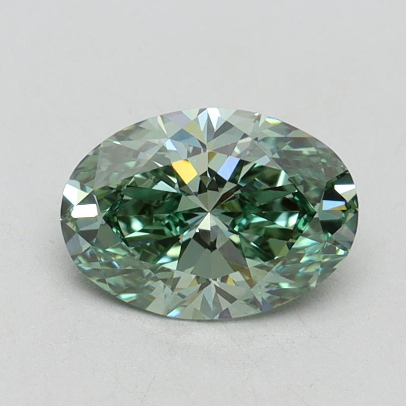 1.02 Ct. Fancy Vivid Green Oval Lab Grown Diamond