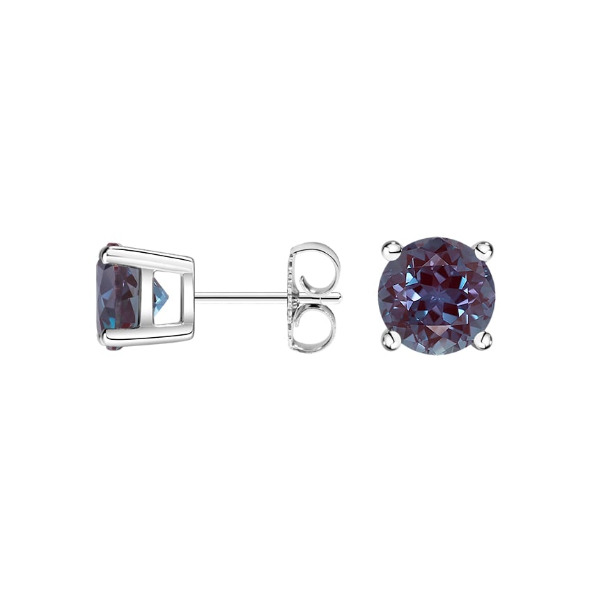 Silver Lab Alexandrite Stud Earrings | Brilliant Earth