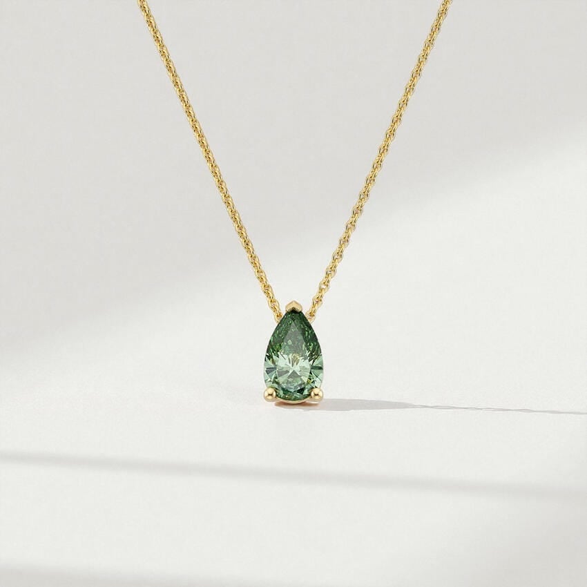 Pacific Green Lab Diamond Solitaire Pendant (1/2 ct. tw.) in 18K Yellow Gold