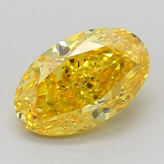 0.90 Ct. Fancy Vivid Yellow Oval Lab Grown Diamond