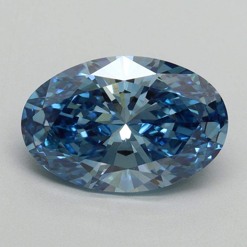 3.09 Ct. Fancy Vivid Blue Oval Lab Grown Diamond