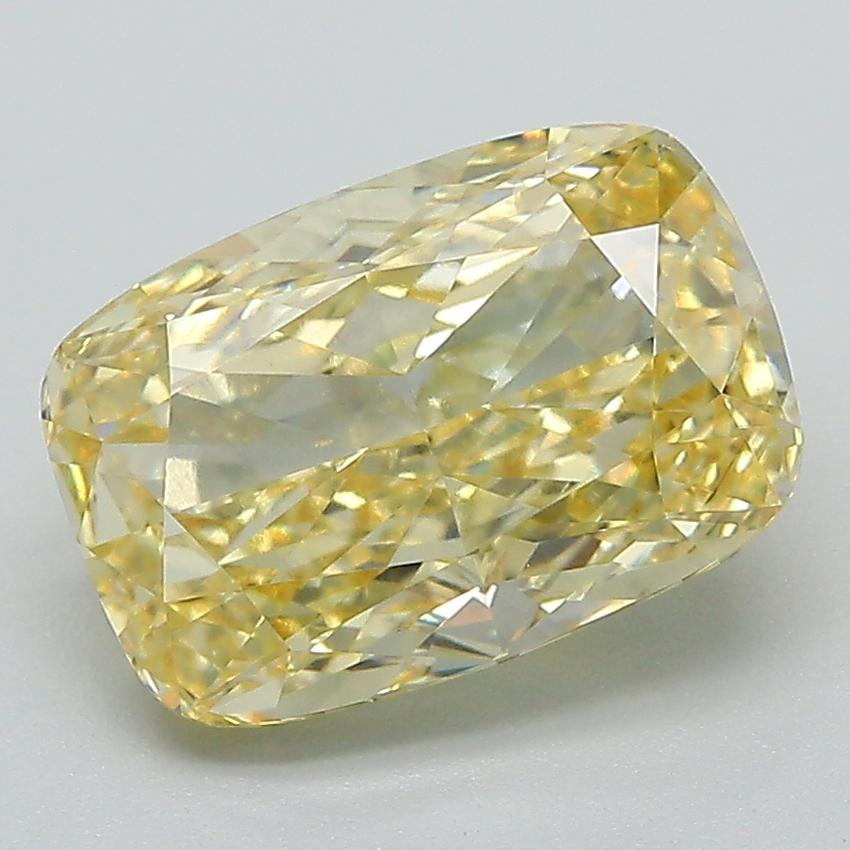 3.18 Ct. Fancy Intense Yellow Cushion Lab Grown Diamond