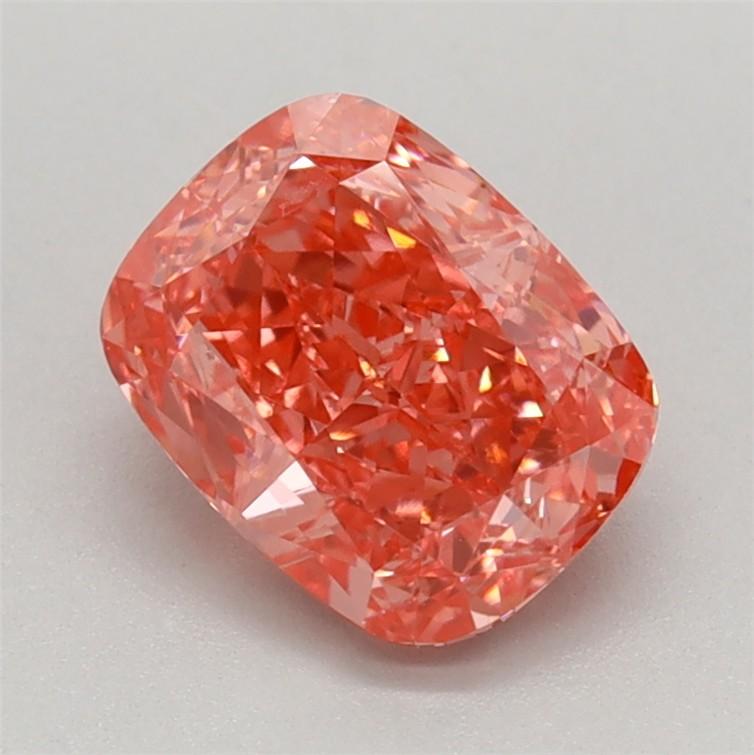 1.34 Ct. Fancy Vivid Pink Cushion Lab Grown Diamond