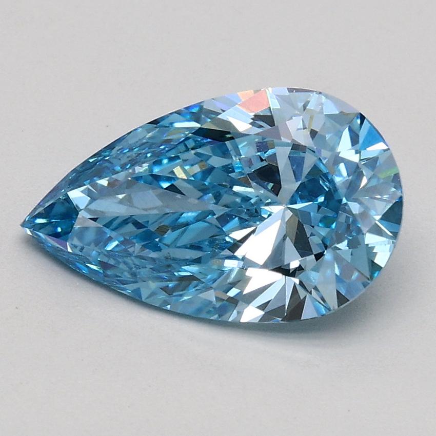 1.13 Ct. Fancy Vivid Blue Pear Lab Grown Diamond