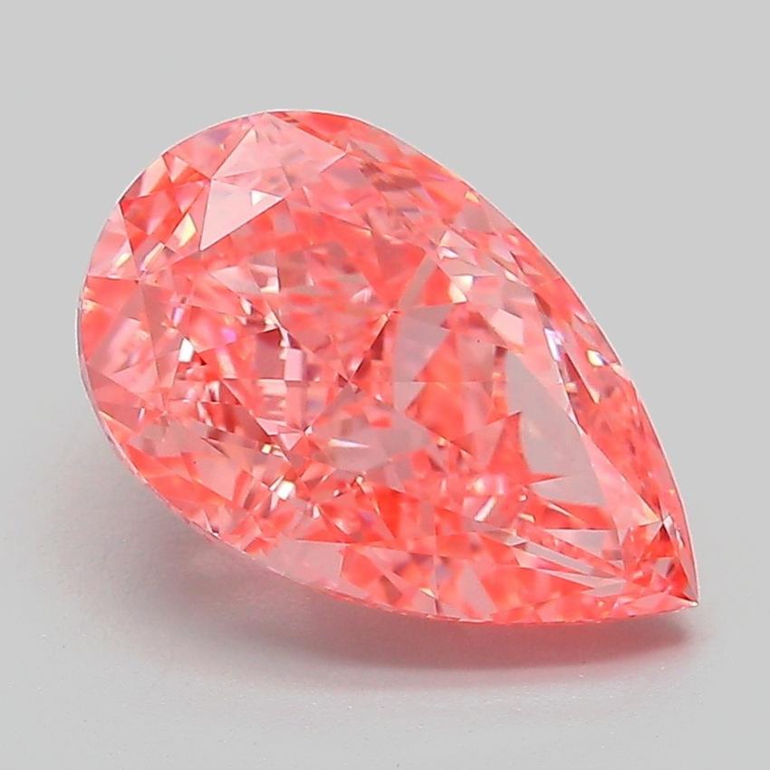 3.22 Ct. Fancy Vivid Pink Pear Lab Grown Diamond