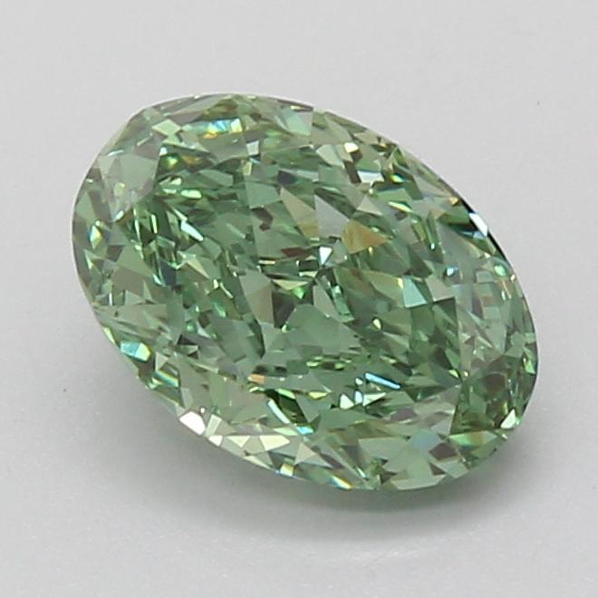 2.09 Ct. Fancy Vivid Green Oval Lab Grown Diamond