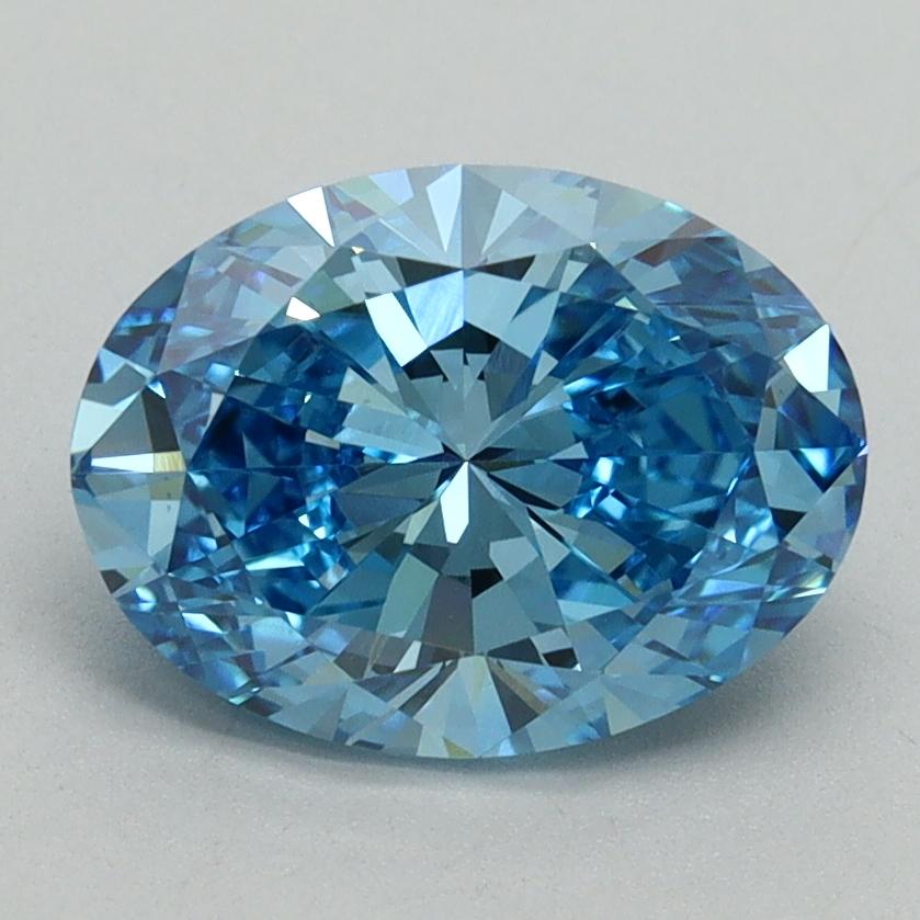 2.04 Ct. Fancy Vivid Blue Oval Lab Grown Diamond