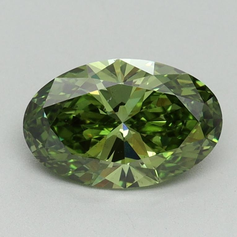 1.07 Ct. Fancy Vivid Green Oval Lab Grown Diamond