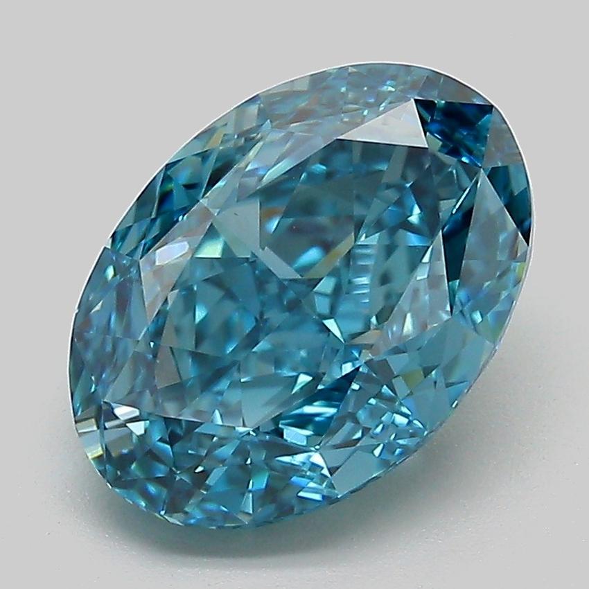 3.48 Ct. Fancy Vivid Blue Oval Lab Grown Diamond