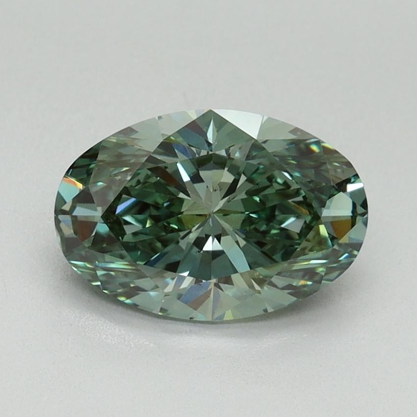 1.57 Ct. Fancy Vivid Pacific Green Oval Lab Grown Diamond