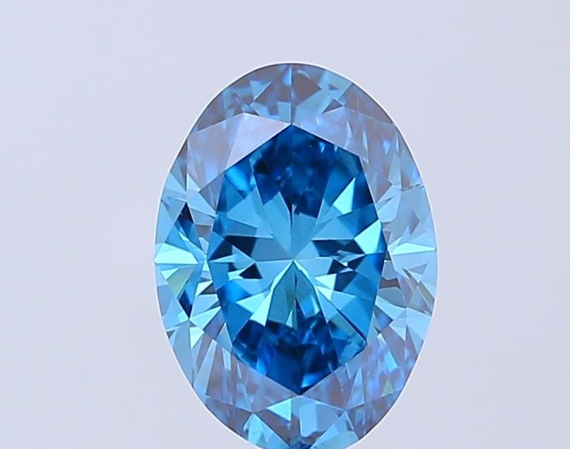 2.03 Ct. Fancy Vivid Blue Oval Lab Grown Diamond
