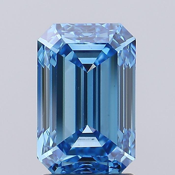 2.81 Ct. Fancy Vivid Blue Emerald Lab Grown Diamond