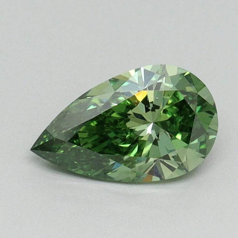 0.76 Ct. Fancy Vivid Green Pear Lab Grown Diamond