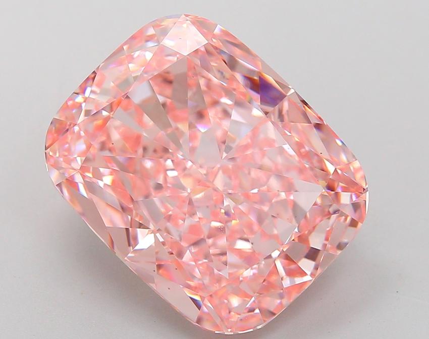 12.03 Ct. Fancy Vivid Pink Cushion Lab Grown Diamond