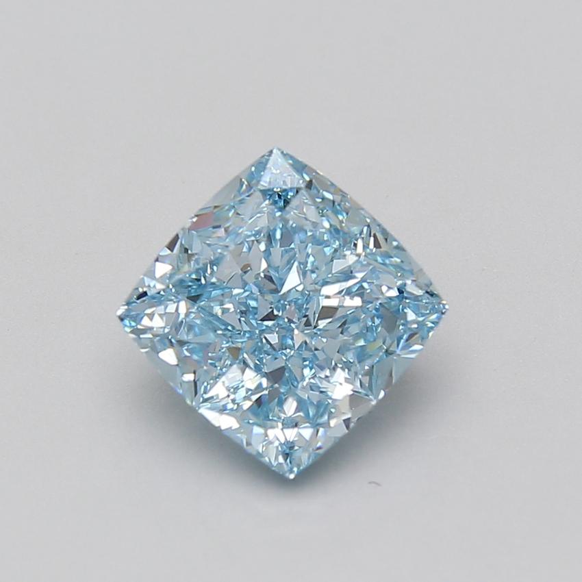 3.10 Ct. Fancy Vivid Blue Cushion Lab Grown Diamond