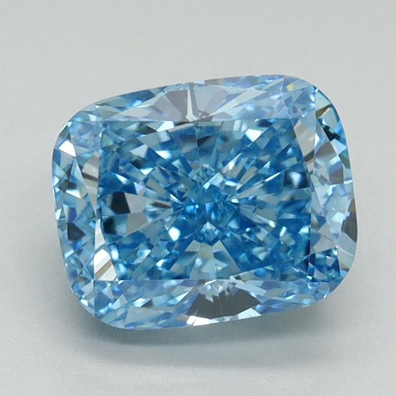 2.04 Ct. Fancy Vivid Blue Cushion Lab Grown Diamond