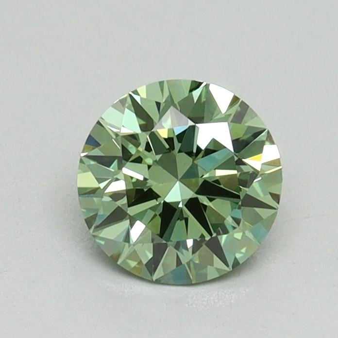 0.66 Ct. Fancy Vivid Green Round Lab Grown Diamond