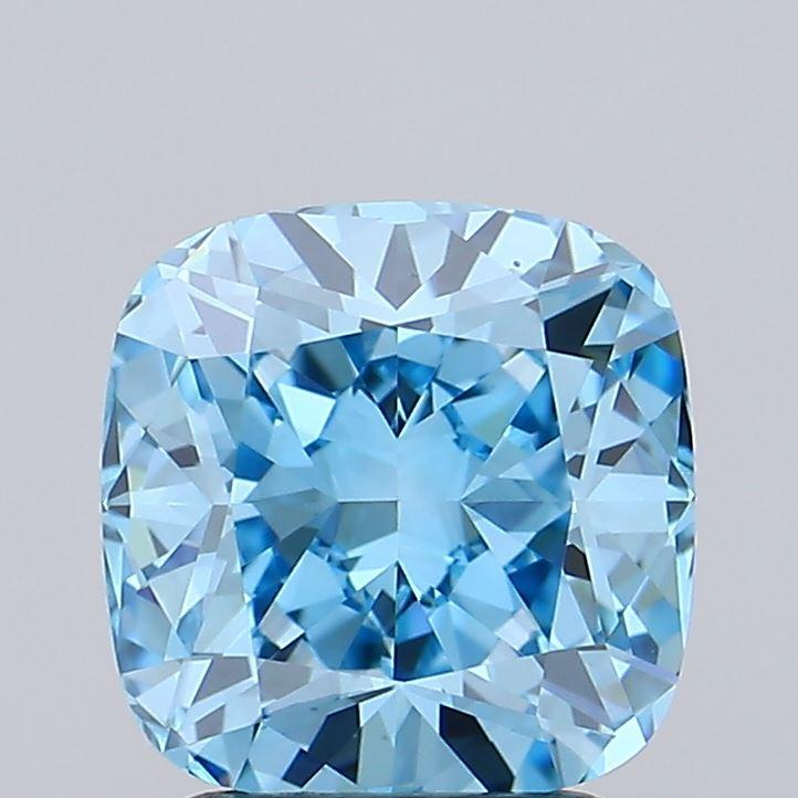 2.24 Ct. Fancy Vivid  Blue Cushion Lab Grown Diamond