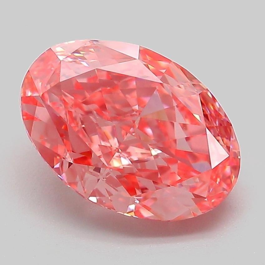 3.10 Ct. Fancy Vivid Pink Oval Lab Grown Diamond