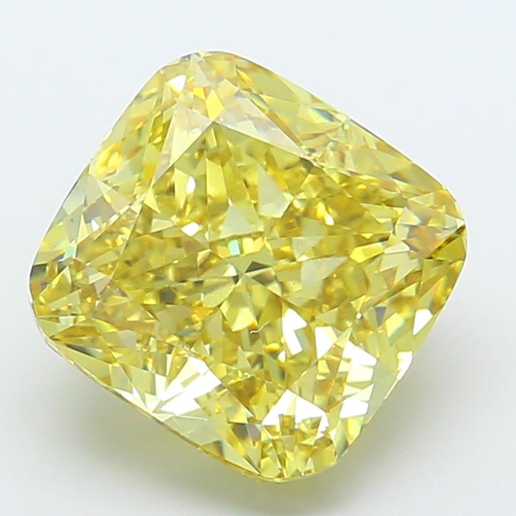 8.95 Ct. Fancy Vivid  Yellow Cushion Lab Grown Diamond