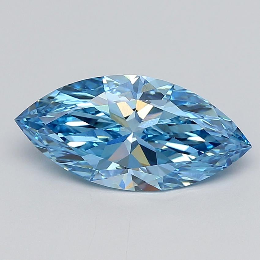 3.01 Ct. Fancy Vivid  Blue Marquise Lab Grown Diamond