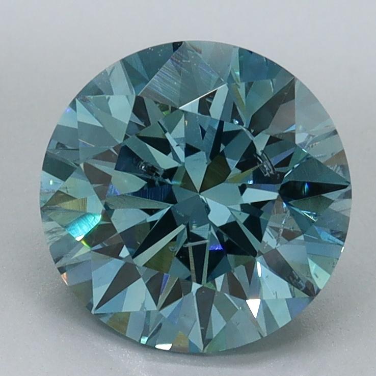 2.00 Ct. Fancy Vivid Malibu Blue Round Lab Grown Diamond