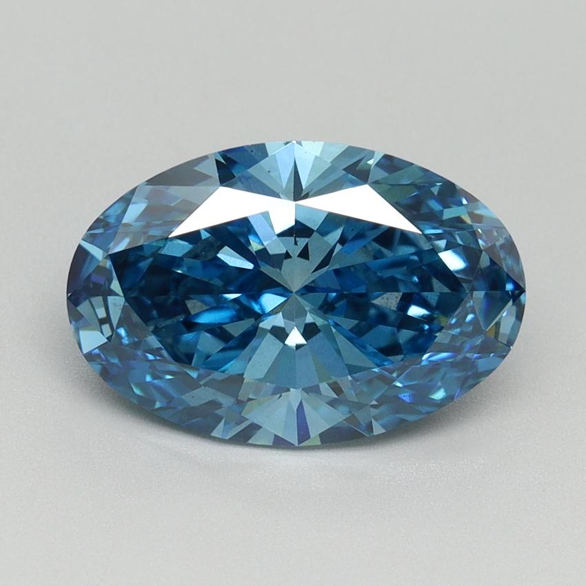 3.01 Ct. Fancy Vivid Malibu Blue Oval Lab Grown Diamond