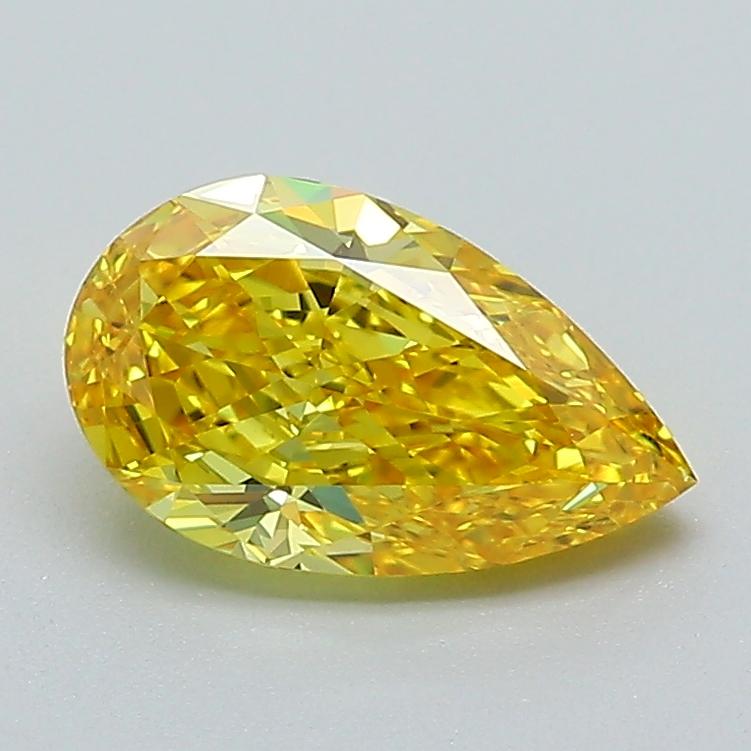 1.23 Ct. Fancy Vivid Yellow Pear Lab Grown Diamond