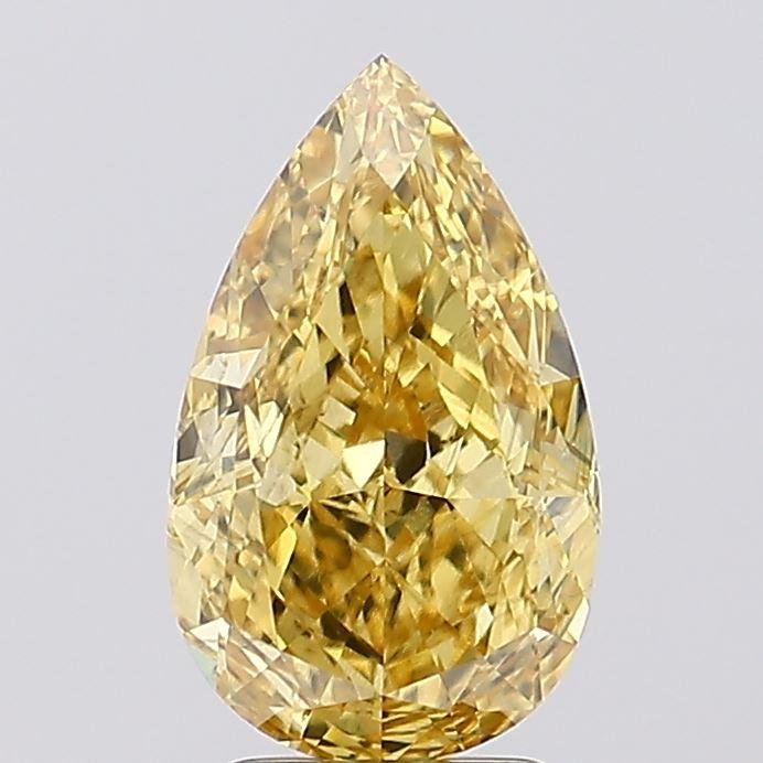 3.14 Ct. Fancy Vivid Yellow Pear Lab Grown Diamond