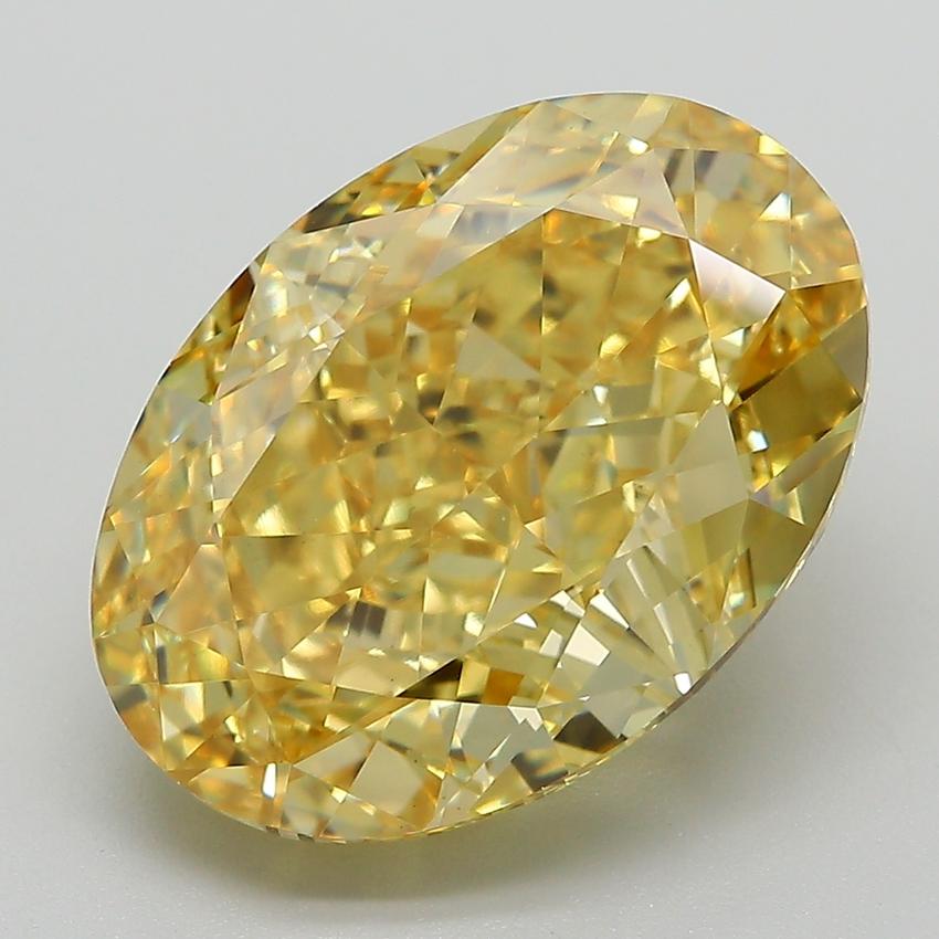 8.36 Ct. Fancy Vivid  Yellow Oval Lab Grown Diamond