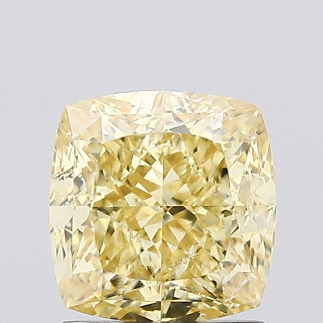 1.62 Ct. Fancy Vivid Yellow Cushion Lab Grown Diamond